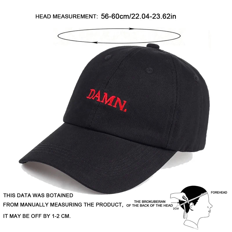 Unisex DAMN Letter Embroidery Baseball Caps Spring Autumn Outdoor Sunscreen Hat Adjustable Casual Trucker Hats
